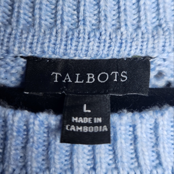 Talbots Women's Light Blue Knitted Poncho/Shawl - Picture 2 of 5